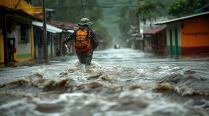 Nature's fury, captivating the emotional spectacle of a natural disaster's destructive power. witnessing the impact and resilience in the face of nature's wrath