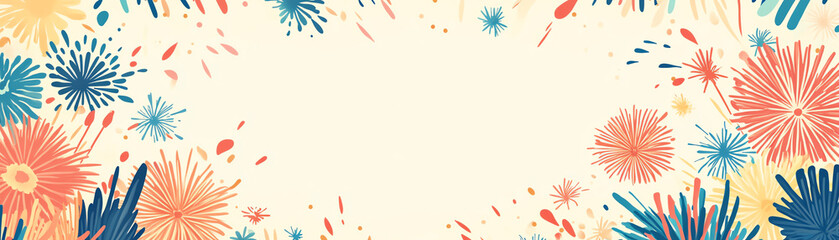 Obraz premium Colorful abstract floral pattern with vibrant flowers and leaves.