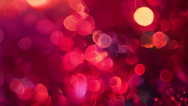Abstract background of vibrant red bokeh lights, creating a festive and celebratory mood.