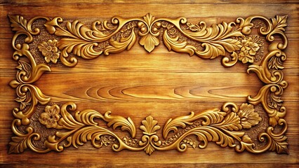 Golden detailed elegance Gold wooden textures with carving and detailing Reflected