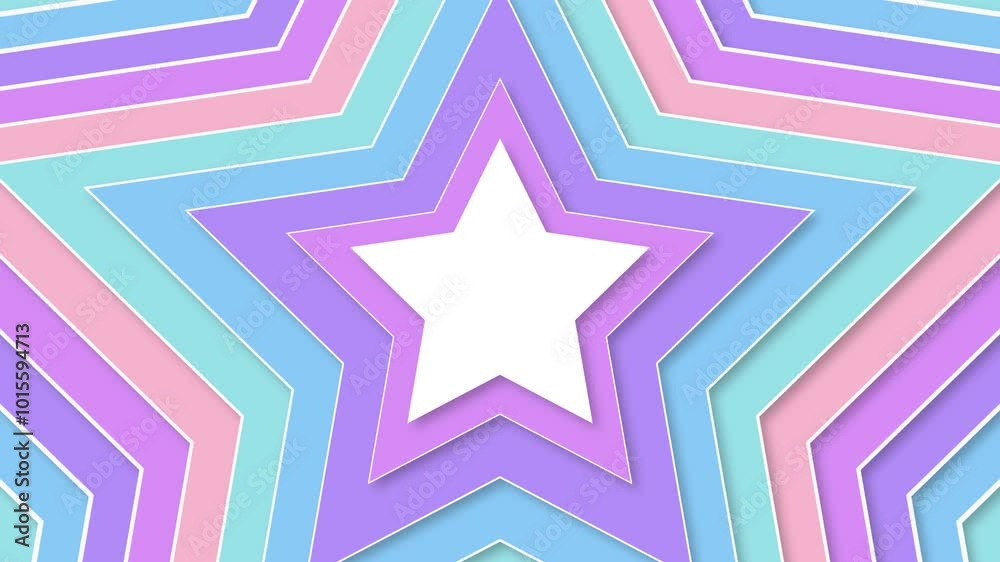 Wall mural animated star background loop video with cute funny style