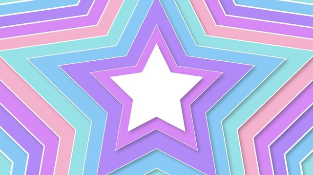 animated star background loop video with cute funny style