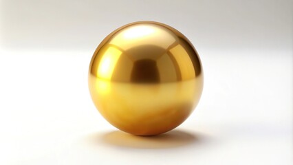 Golden sphere isolated on a white background