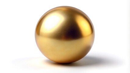 Golden sphere isolated on white background