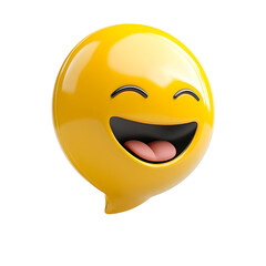 Fototapeta premium A cheerful yellow emoji with a big smile, conveying happiness and positivity. Ideal for social media and digital design.
