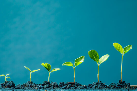  business background with growth concept and negative space for text