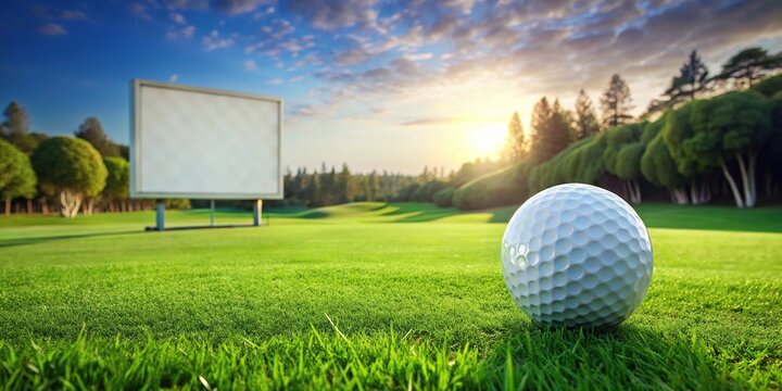golf ball on green course advertisement