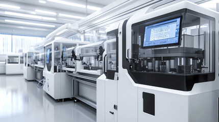 A production line manufacturing medical devices with a focus on precision and safety.