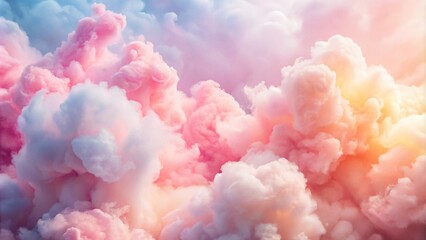 Fototapeta premium Gradient background resembling Pink dreams with delicate romantic airy Cotton Candy Clouds