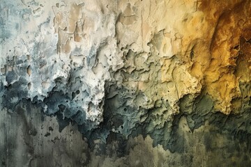 Obraz premium Metallic and geometric shapes oil painting texture background panorama banner