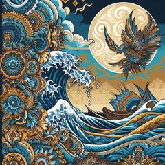pattern with ocean 