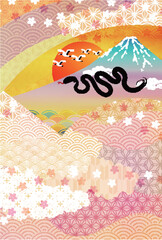 巳　年賀状　干支　背景	