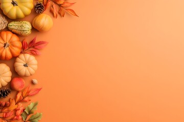 Autumn Harvest Thanksgiving Banner Design with Nature Elements and Call to Action