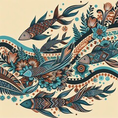pattern with fishes