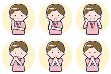 介護士の男性のポーズセット2_04