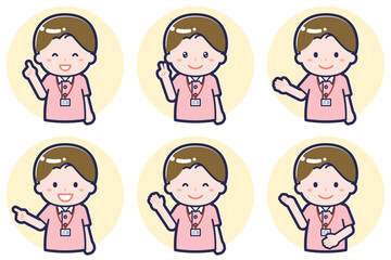 介護士の男性のポーズセット2_03