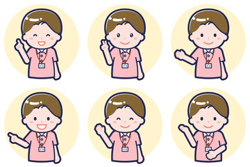 Fototapeta premium 介護士の男性のポーズセット2_03