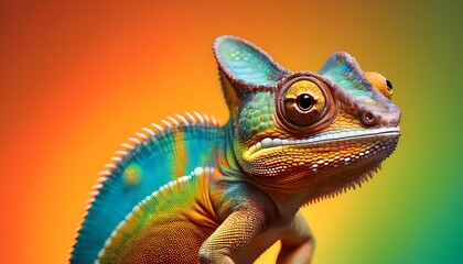 Fototapeta premium Colorful Chameleon Close-Up