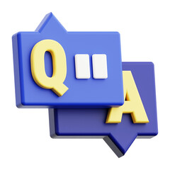 3d question and answers icon. suitable for educational presentations, FAQ websites, communication graphics, customer service concepts