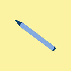 Wax crayon vector illustration on yellow background. Preschool palette, pencils for education.