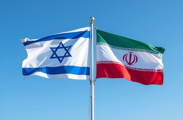 flags of Iran and Israel