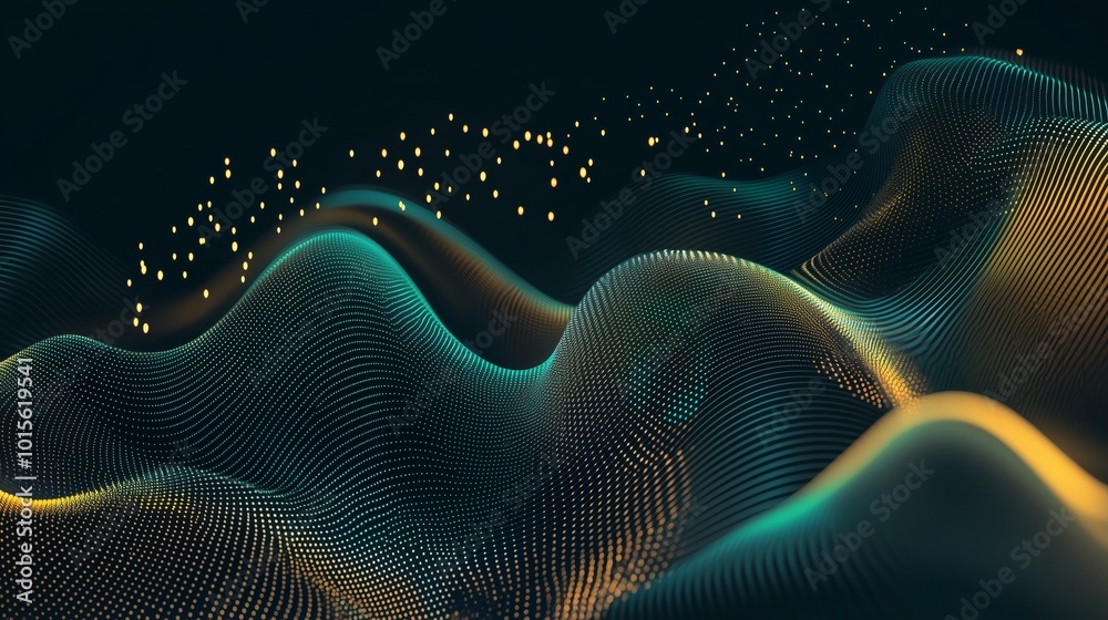 Poster abstract waves with mesmerizing data patterns