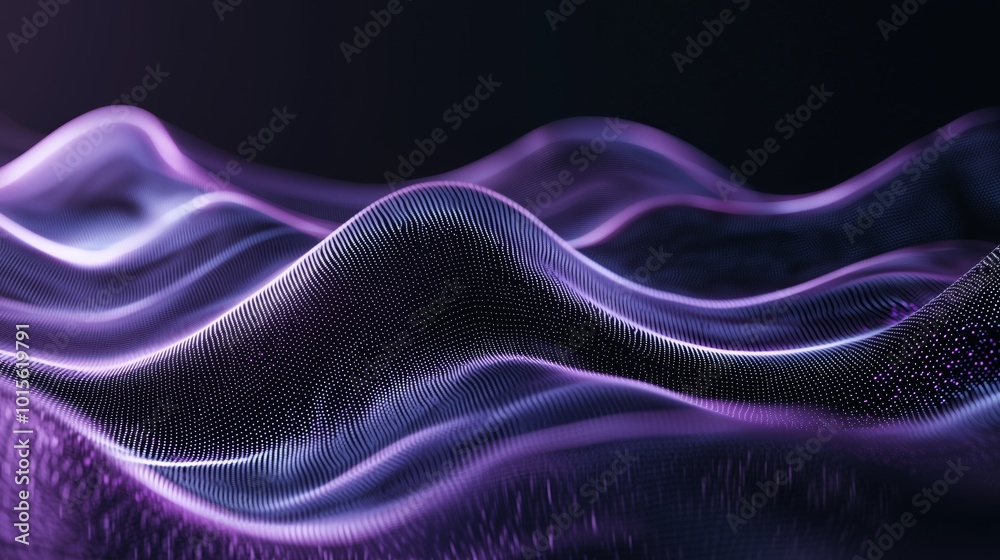 Poster abstract flowing wave pattern with glowing data effect