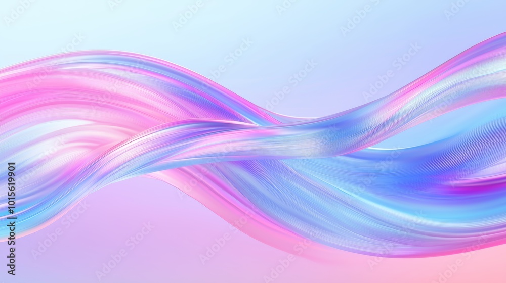 Poster luminous curving streams of data in abstract style