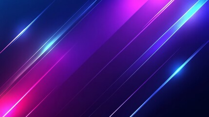 Fototapeta premium Blue and purple background with geometric lines, neon light effect on the edges, minimalistic design, modern style, high resolution, vector graphics, high detail, digital art, high quality