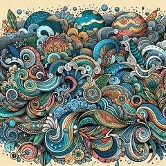 ocean pattern with paisley