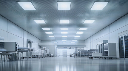 Obraz premium A high-efficiency manufacturing plant that produces energy-efficient lighting solutions.