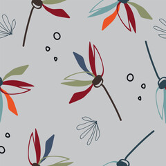 Seamless floral pattern textile vector background