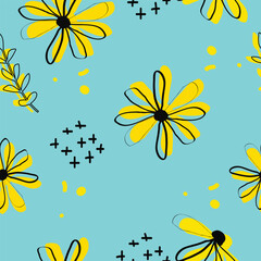 Seamless floral pattern textile vector background
