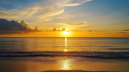 Fototapeta premium Golden Sunset over Ocean