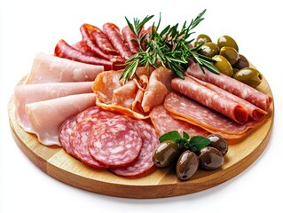 A platter of assorted cold cuts