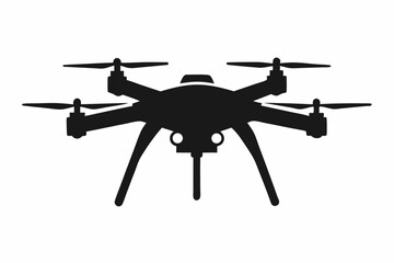 Drone silhouette vector, drone camera icon silhouette vector illustration	
