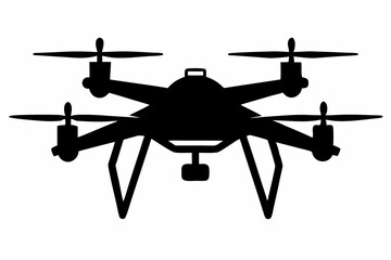 Drone silhouette vector, drone camera icon silhouette vector illustration	
