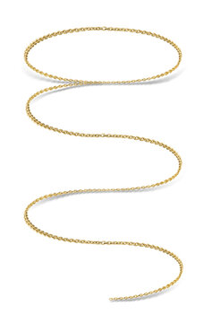 Cadenas doradas en formas onduladas. Motivo grafico, cenefa decorativa contemporanea