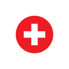 Fototapeta premium Red cross.vector flat black simple illustration for web and app..eps