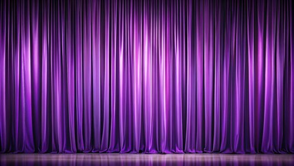 Purple curtain hangs from ceiling against matching background, interior design, home decor, elegant, luxury, long, drapes