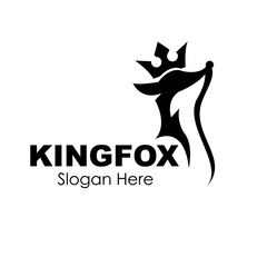 king fox logo design concept vector illustration