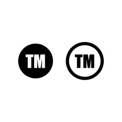Trademark icon.  TM, copyright icons, trendy style illustration for web and app..eps