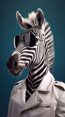 Zebra in Suit with Retro Fashion Inspirations