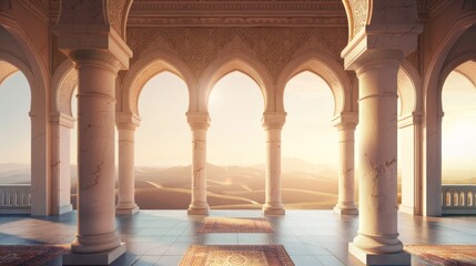 Sunlit Arches of an Islamic Palace