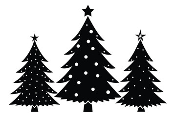 christmas tree icons silhouettes vector.eps