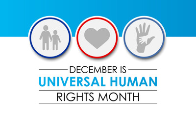 vector graphic of Universal Human Rights Month background design template. Holiday concept. Banner poster, flyer and background design template. Vector illustration.