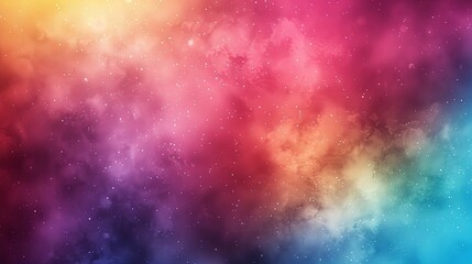 Abstract Nebula with Swirling Colors and Scattered Stars