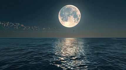 Full Moon Over the Sea