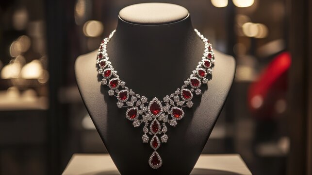 Elegant Ruby and Diamond Necklace