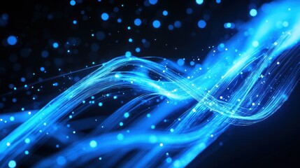 Abstract Blue Light Waves